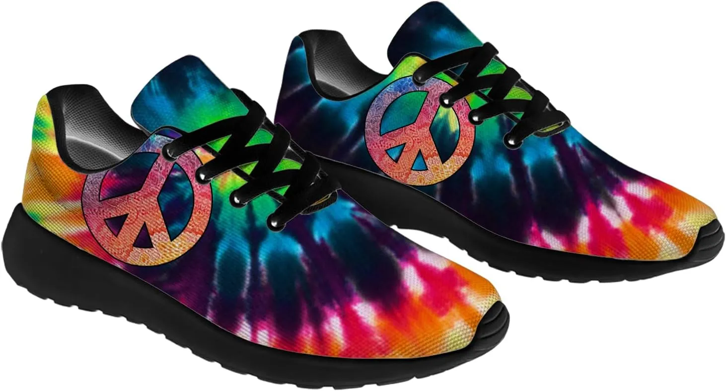 Peace Tie Dye Shoes for Women Men Running Tennis Shoes Walking Sneakers Gifts for Men Women