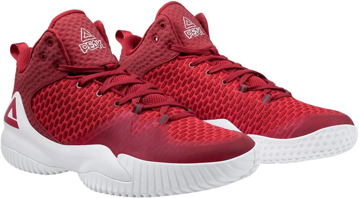 PEAK High Top Mens Basketball Shoes Streetball Master Breathable Outdoor Sneakers Cushioning Shoes for Fitness