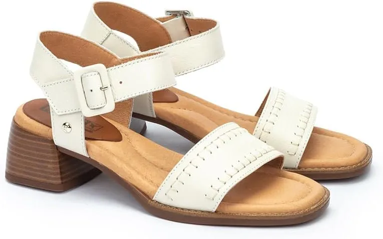PIKOLINOS Heeled Sandals Leather Oliva for Woman