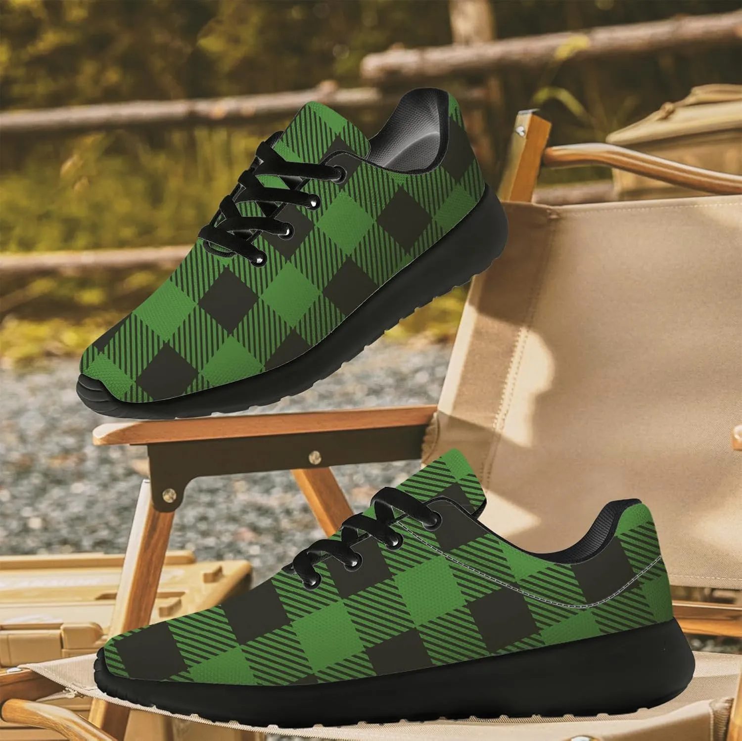 Plaid Shoes for Women Men Running Shoes Plaid Sneakers Gifts for Women Men