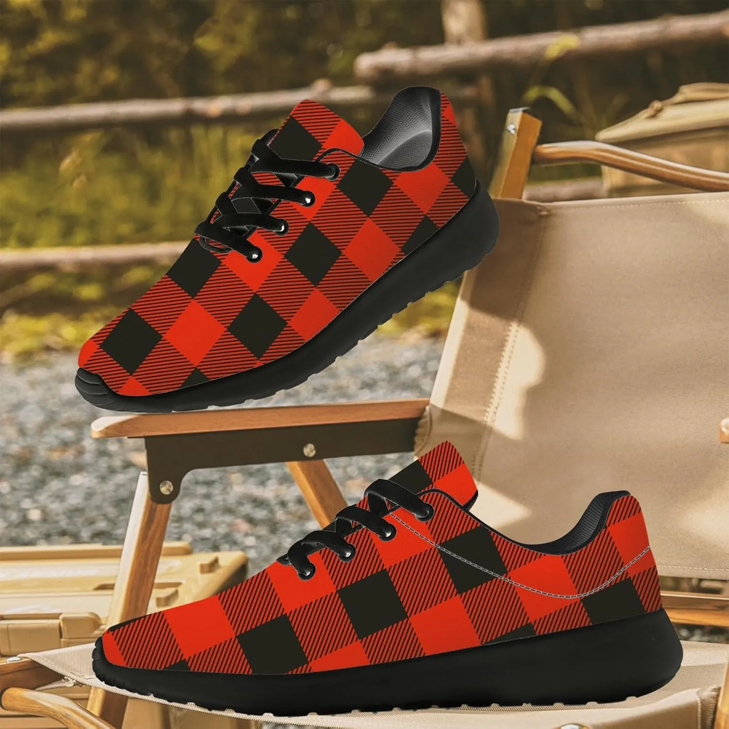 Plaid Shoes for Women Men Running Shoes Plaid Sneakers Gifts for Women Men