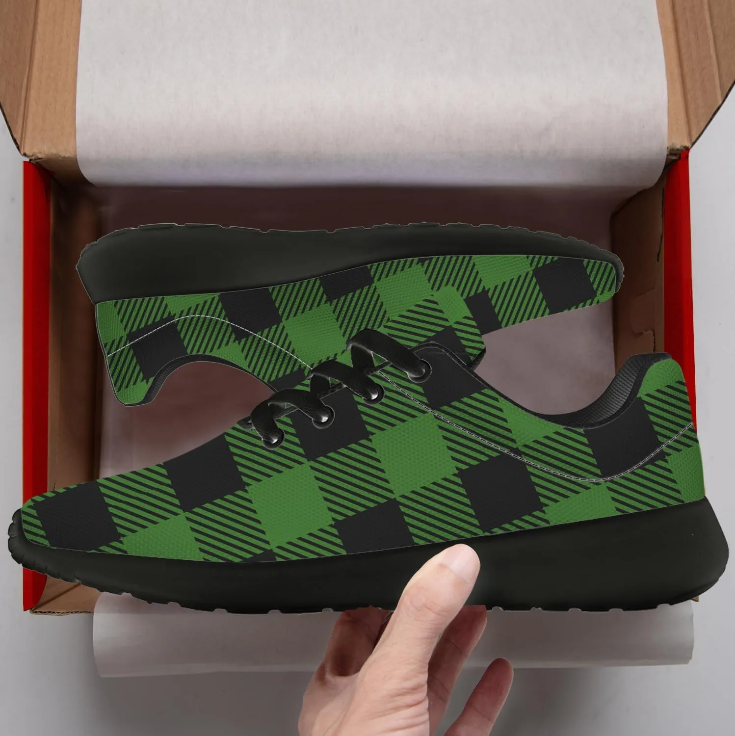 Plaid Shoes for Women Men Running Shoes Plaid Sneakers Gifts for Women Men