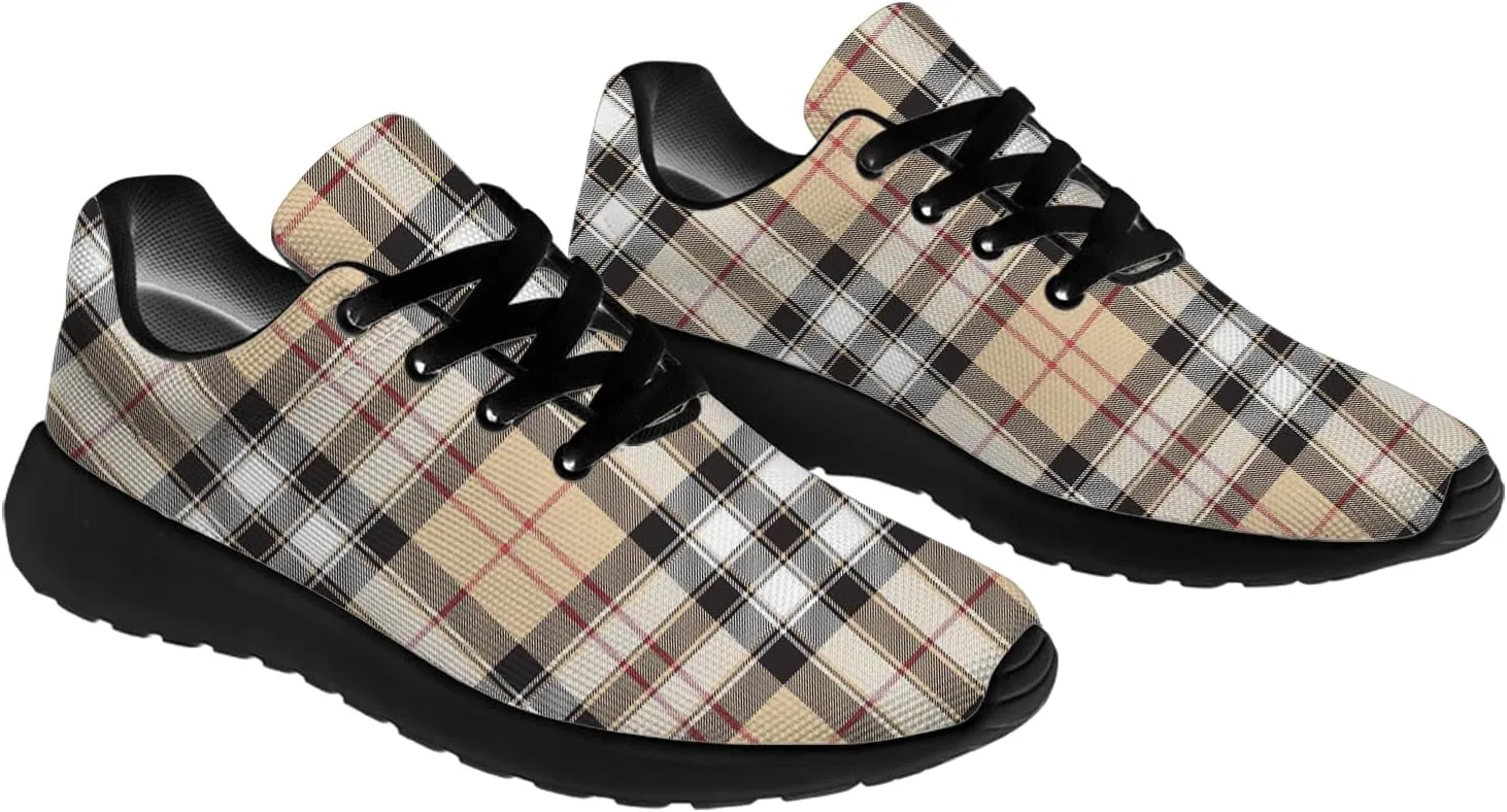Plaid Shoes for Women Men Running Shoes Plaid Sneakers Gifts for Women Men