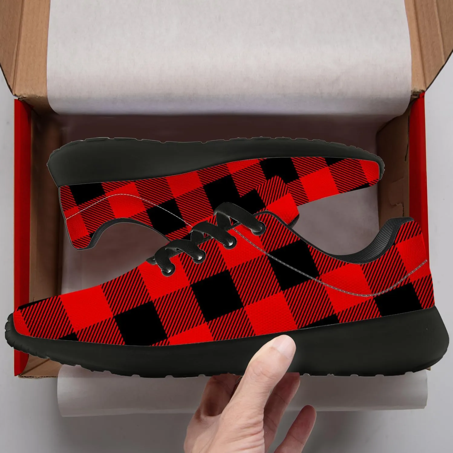Plaid Shoes for Women Men Running Shoes Plaid Sneakers Gifts for Women Men