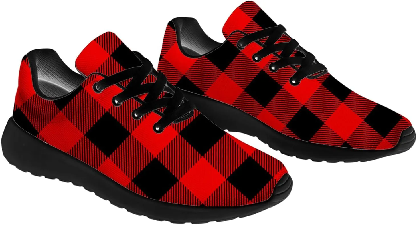 Plaid Shoes for Women Men Running Shoes Plaid Sneakers Gifts for Women Men