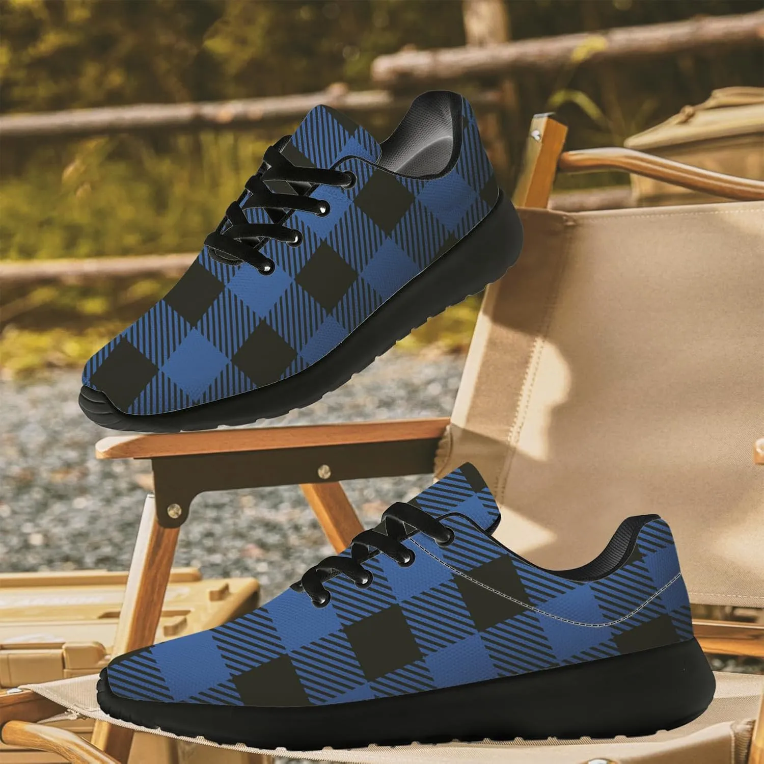 Plaid Shoes for Women Men Running Shoes Plaid Sneakers Gifts for Women Men