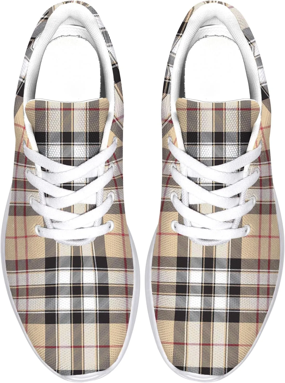 Plaid Sneakers for Women Men Running Shoes Casual Tennis Shoes Plaid Gifts for Women Men