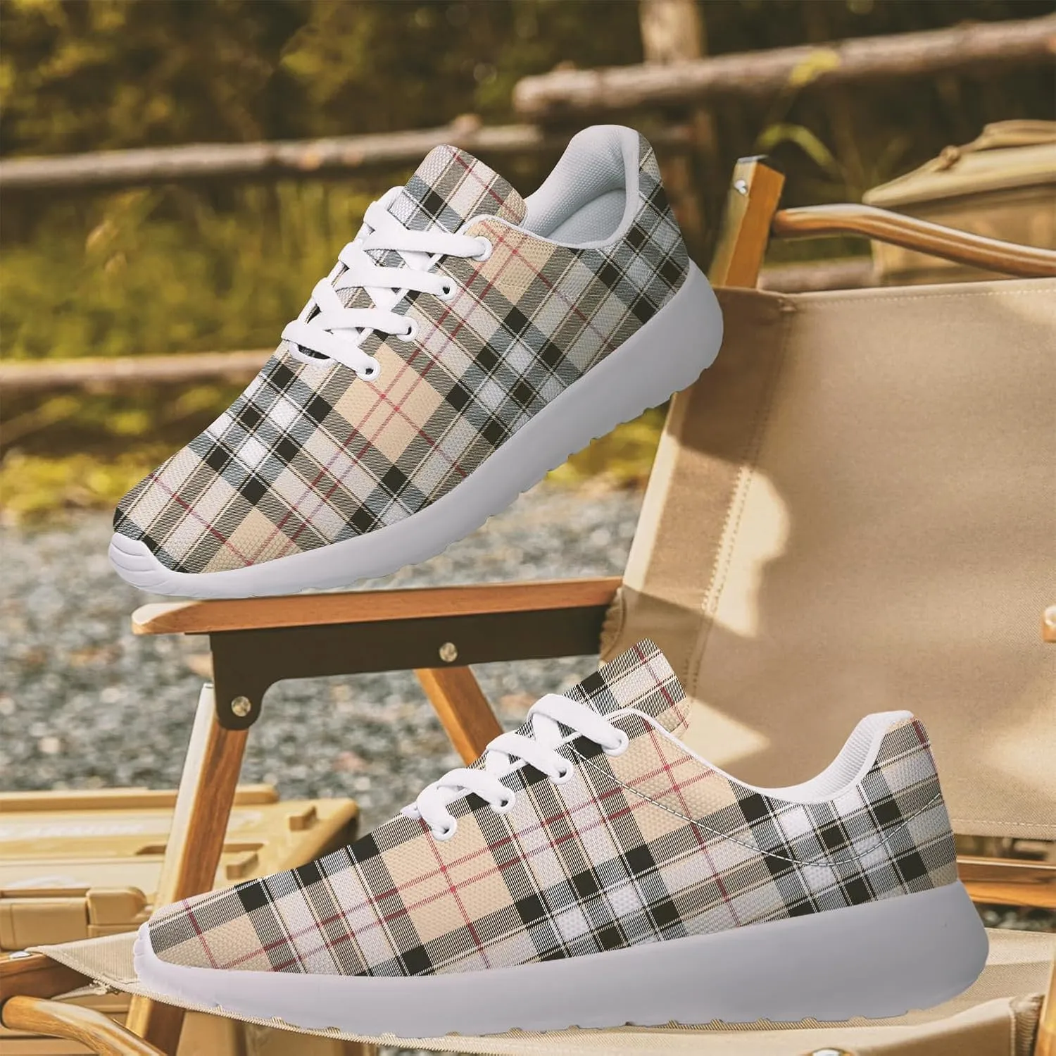 Plaid Sneakers for Women Men Running Shoes Casual Tennis Shoes Plaid Gifts for Women Men