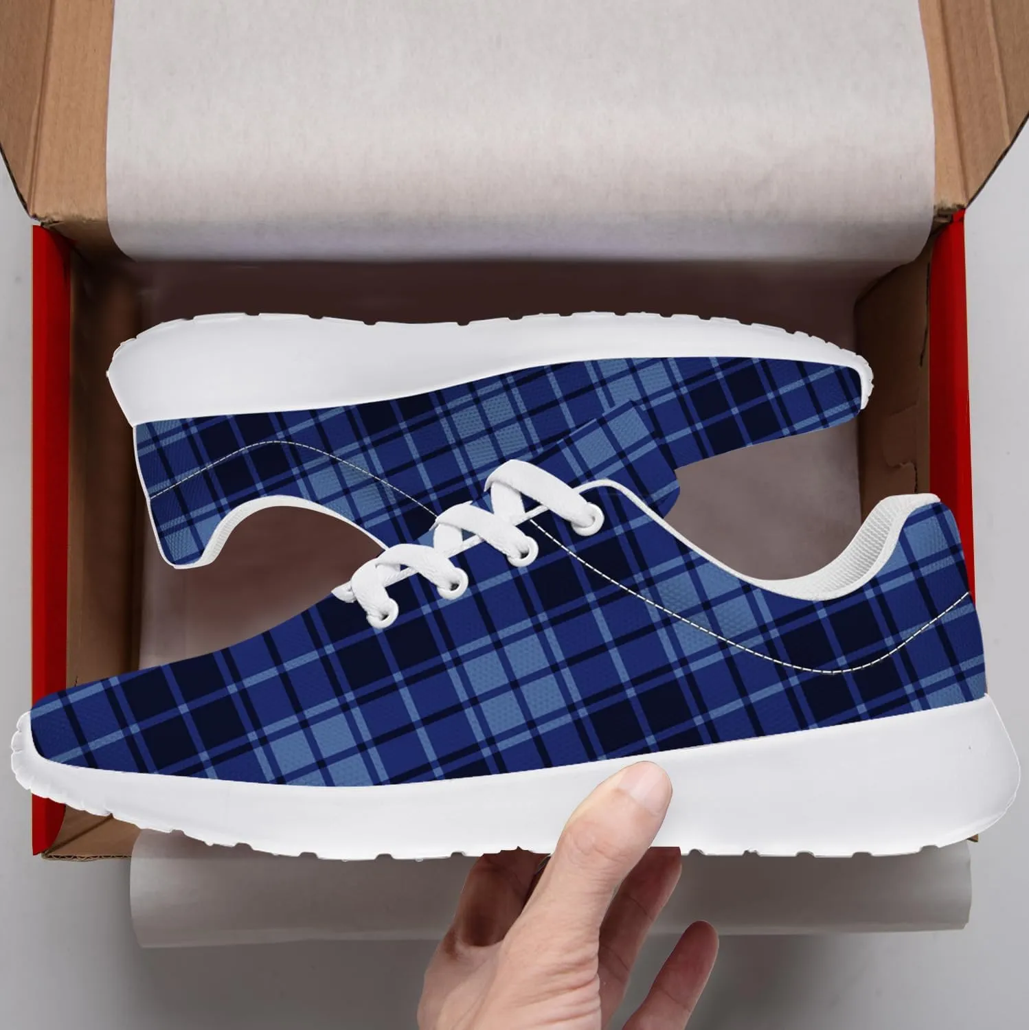 Plaid Sneakers for Women Men Running Shoes Casual Tennis Shoes Plaid Gifts for Women Men