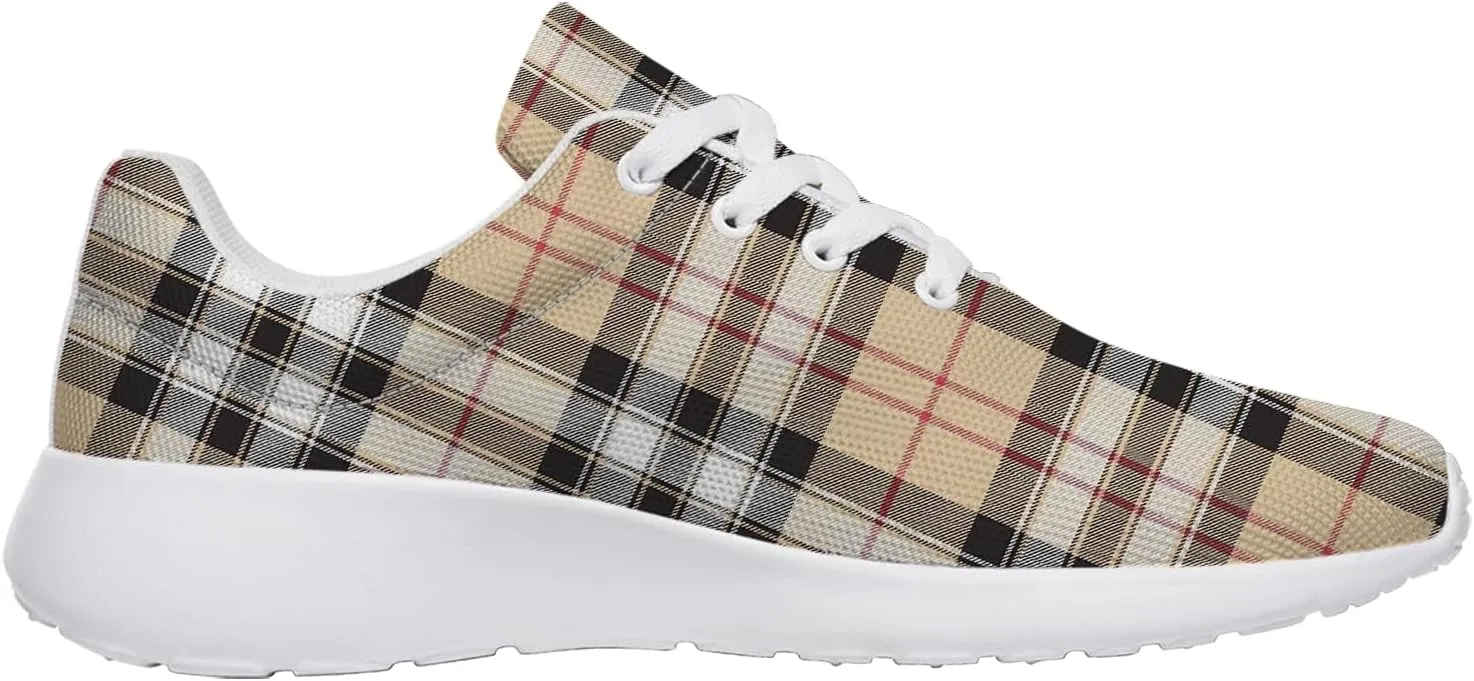 Plaid Sneakers for Women Men Running Shoes Casual Tennis Shoes Plaid Gifts for Women Men