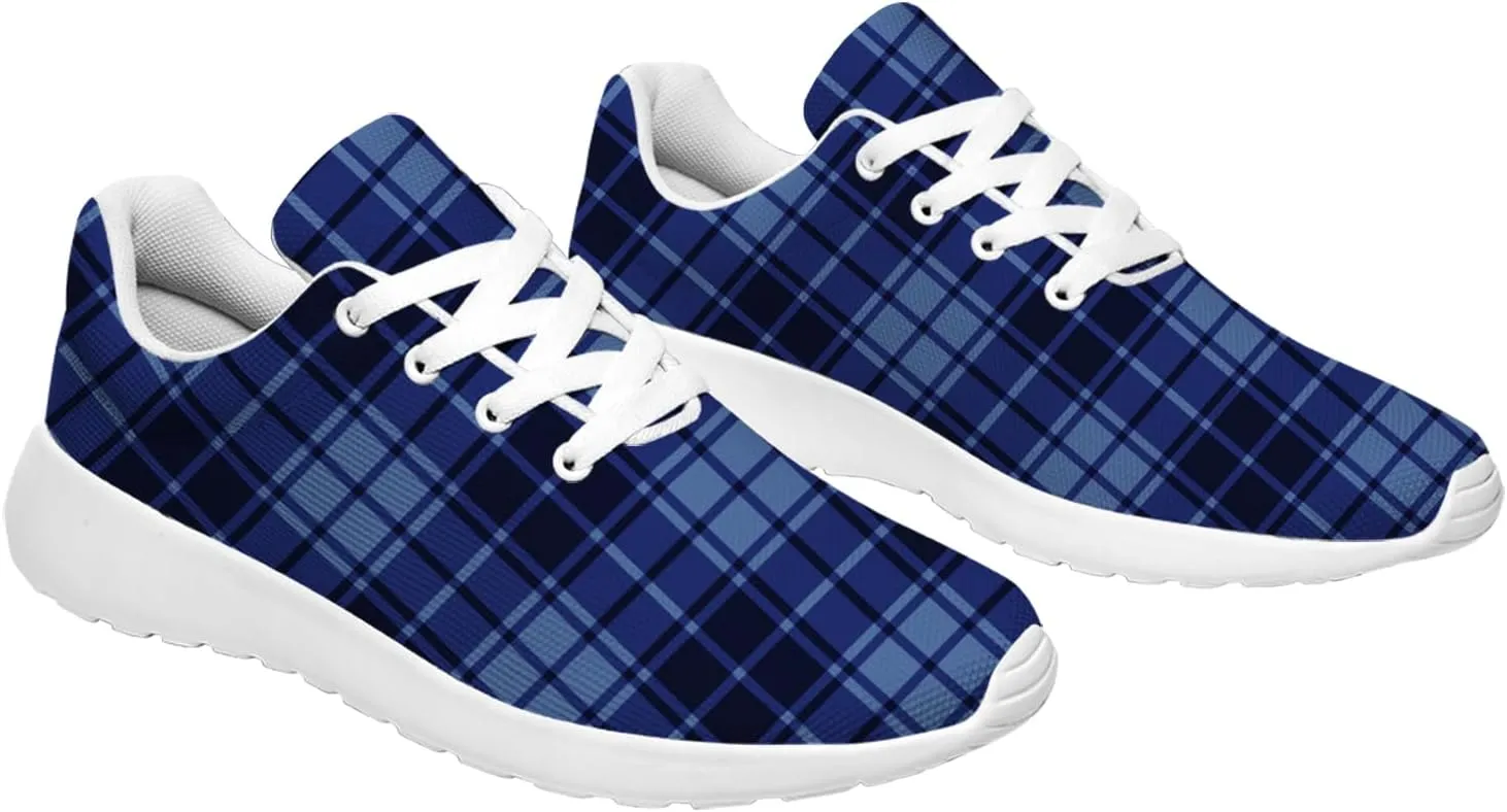 Plaid Sneakers for Women Men Running Shoes Casual Tennis Shoes Plaid Gifts for Women Men