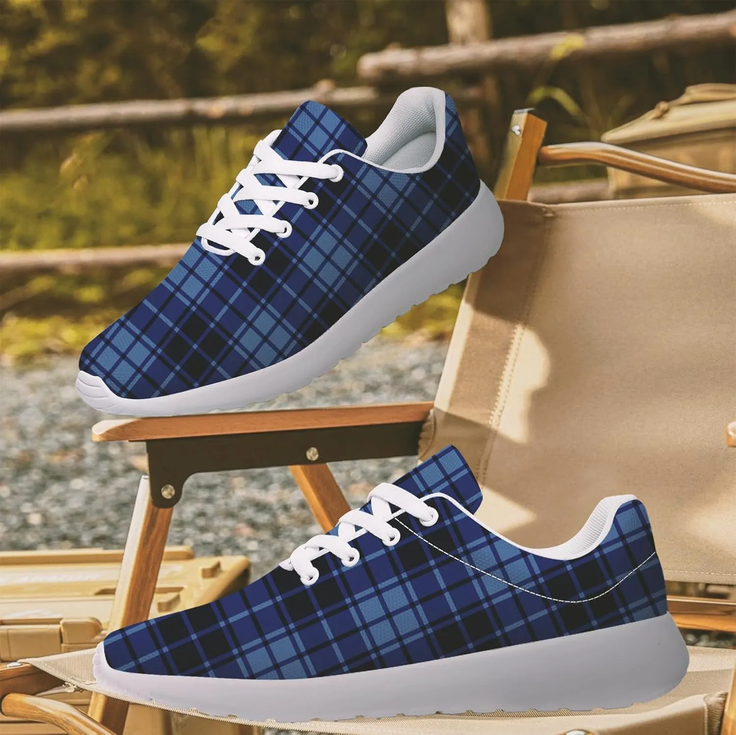 Plaid Sneakers for Women Men Running Shoes Casual Tennis Shoes Plaid Gifts for Women Men
