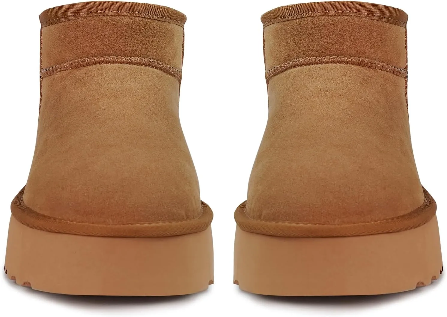 Platform Mini Boot for Women Genuine Suede Winter Snow Anti-Slip Short Ankle Boot Fur Fleece Lined Classic Ultra Boot for Outdoor