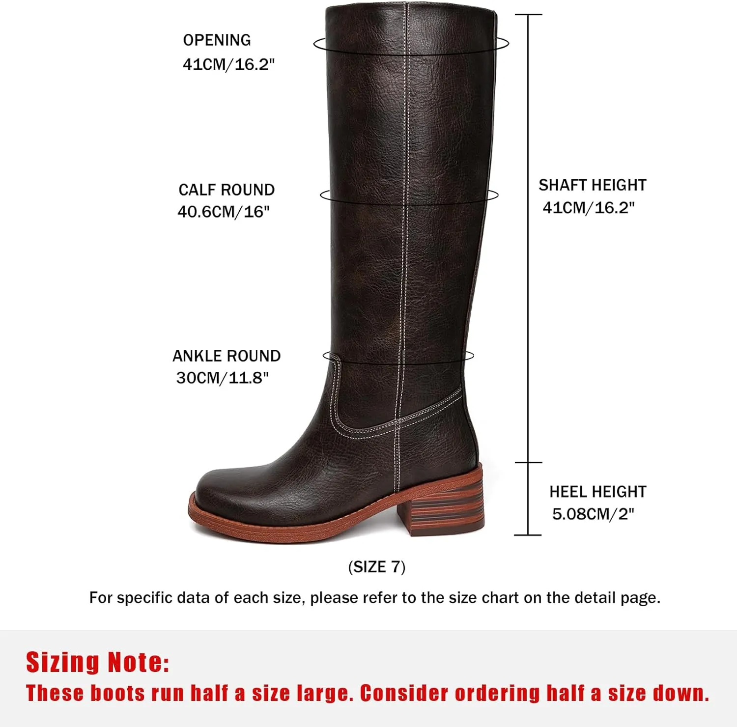 Platform Women's Knee High Square Toe Chunky Block Heel Long Wide Calf Riding Pull On Campus Boots