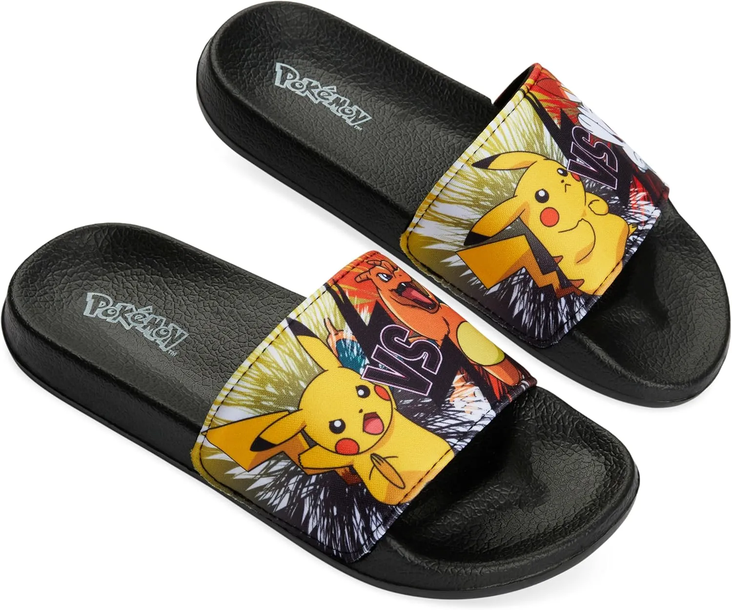 Pokemon Boys Slides, Beach or Pool Shoes for Kids - Gamer Gifts