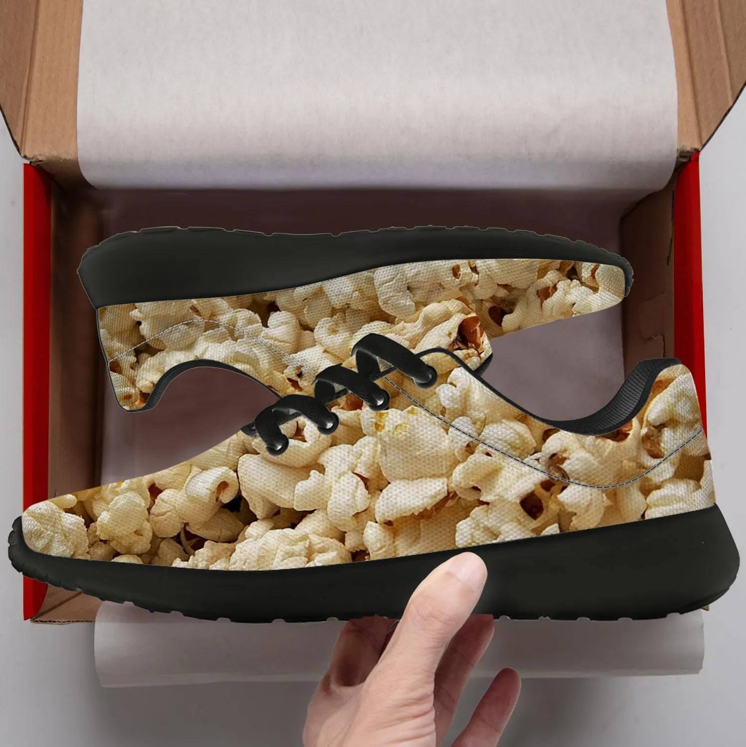Popcorn Shoes for Women Men Running Shoes Walking Sneakers Print Tennis Shoes Gifts for Women Men