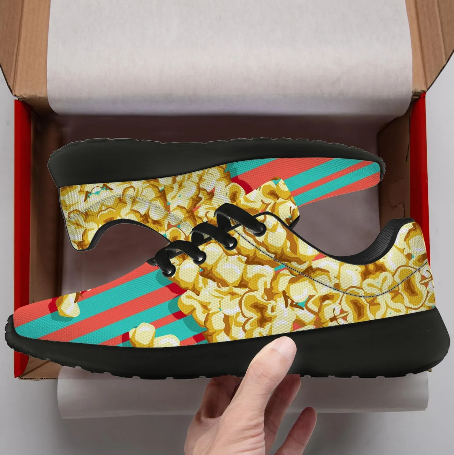 Popcorn Shoes for Women Men Running Shoes Walking Sneakers Print Tennis Shoes Gifts for Women Men