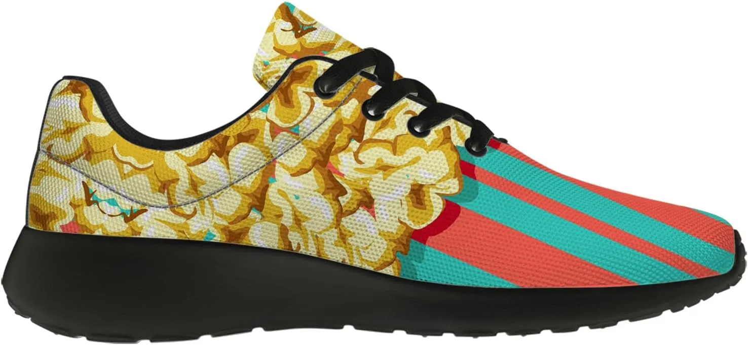 Popcorn Shoes for Women Men Running Shoes Walking Sneakers Print Tennis Shoes Gifts for Women Men
