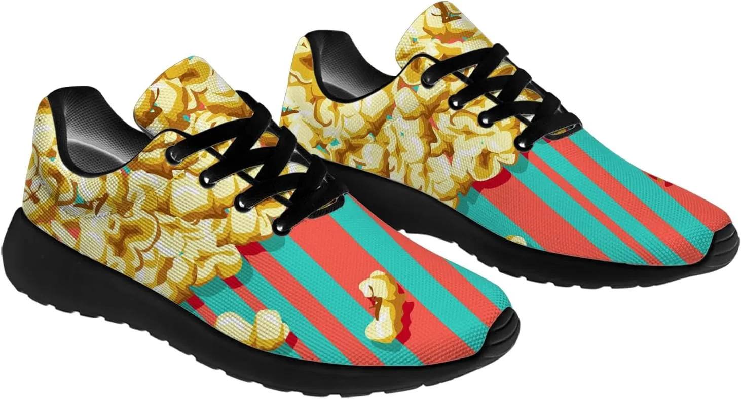 Popcorn Shoes for Women Men Running Shoes Walking Sneakers Print Tennis Shoes Gifts for Women Men