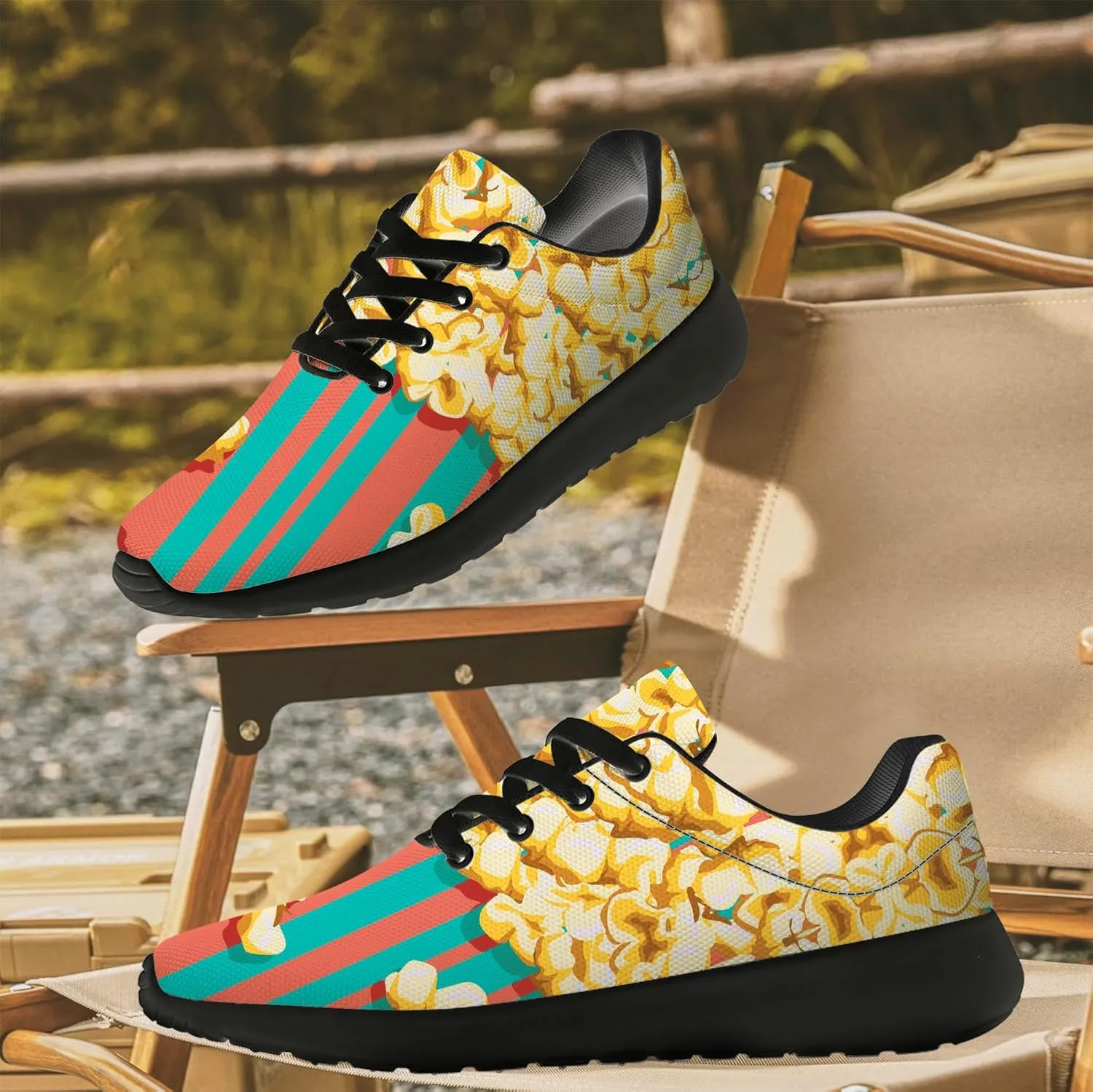 Popcorn Shoes for Women Men Running Shoes Walking Sneakers Print Tennis Shoes Gifts for Women Men