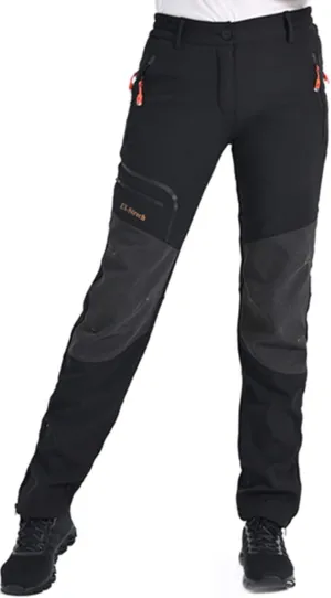 Postropaky Womens Outdoor Snow Ski Pants Waterproof Hiking Insulated Softshell Pants Snowboard Zipper Bottom Leg