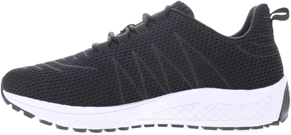 Propet Mens Tour Knit Lace Up Sneakers Shoes Casual - Black
