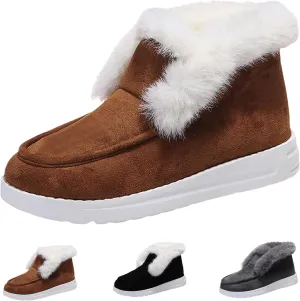 Pubyfun Senior Comfy Winter Ankle Boots Women, Ladies Warm and Comfortable Casual Snow Boots, Women Winter Snow Boots, Fur Lined Warm Slip on Boots