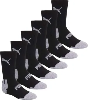 PUMA Boys' 6 Pack Crew Cut Socks