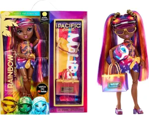Rainbow High Pacific Coast Phaedra Westward- Sunset (Purple) Fashion Doll with 2 Designer Outfits, Pool Accessories Playset, Interchangeable Legs