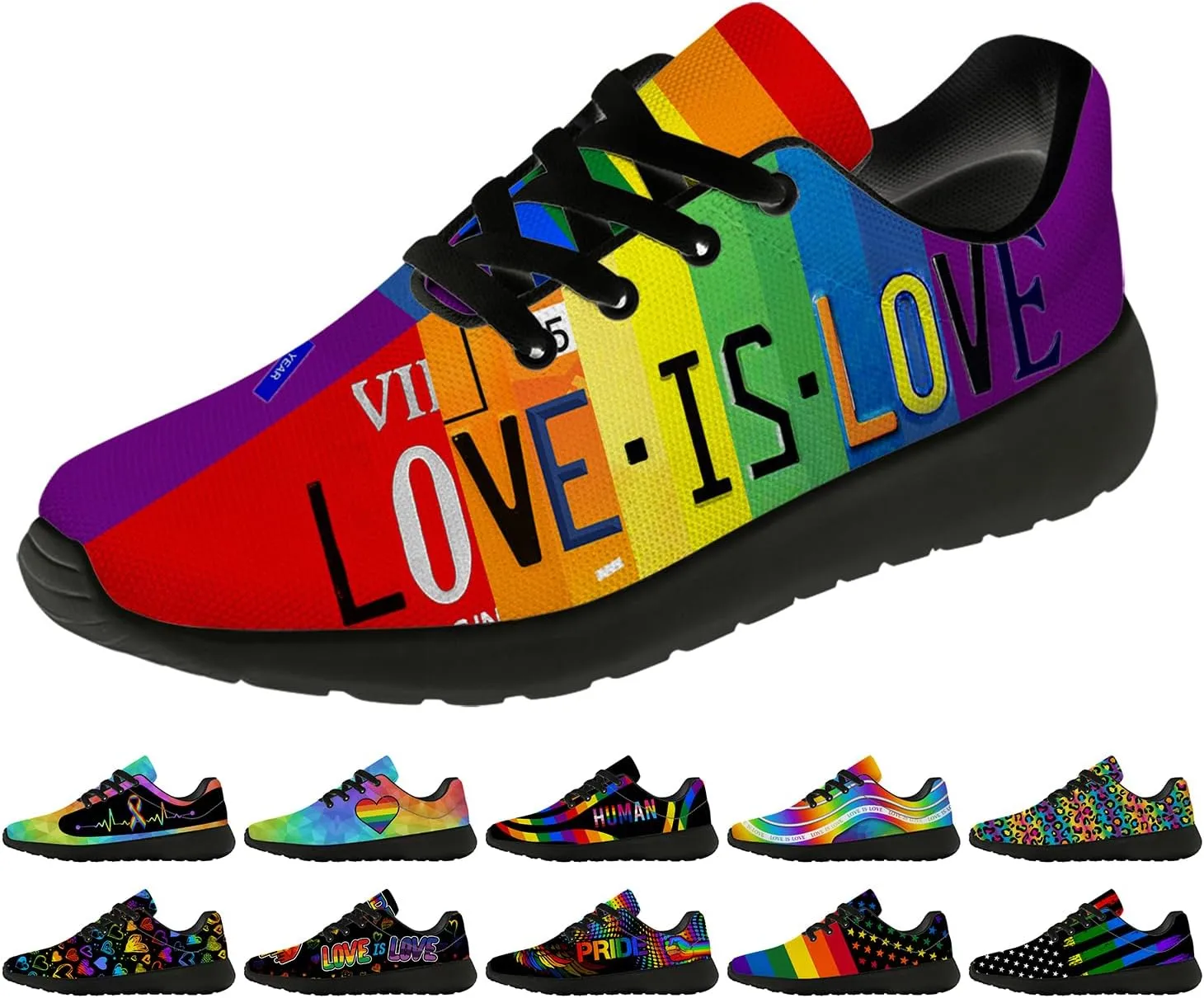 Rainbow Shoes for Women Men Running Shoes Lightweight Tennis Walking Sneakers Gifts for Him Her