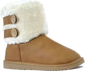 REDVOLUTION Women's Suede Faux Fur Mid-Calf Classic Winter Boots Rubber Sole