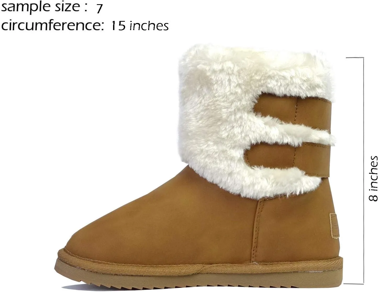 REDVOLUTION Women's Suede Faux Fur Mid-Calf Classic Winter Boots Rubber Sole