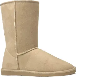 REDVOLUTION Women's Suede Faux Fur Mid-Calf Classic Winter Boots Rubber Sole