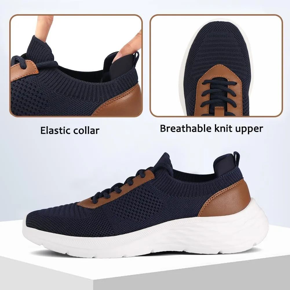 RITIZEN Men's Knitted Casual Sneakers Comfortable Dress Shoes Oxford Business Walking Shoes