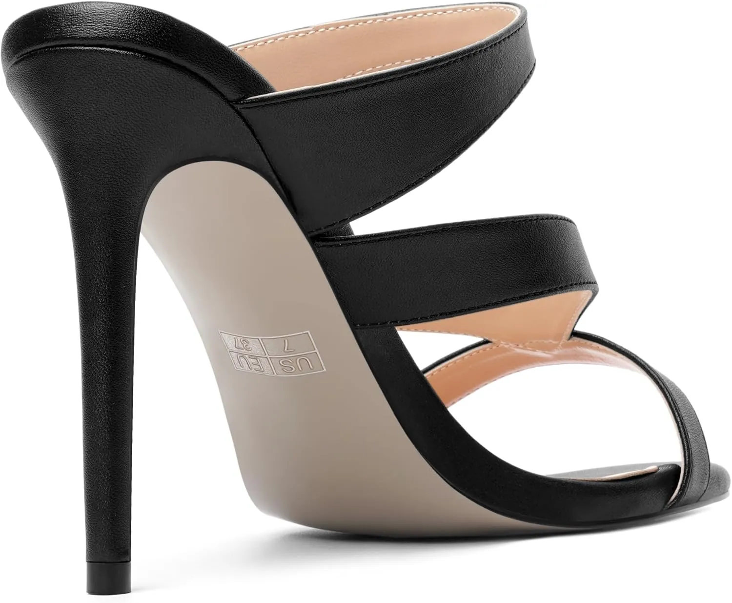 ROSERWISH Womens Night Club Open Toe Fashion Sexy Matte Slip On Stiletto High Heel Heeled Sandals 4 Inch