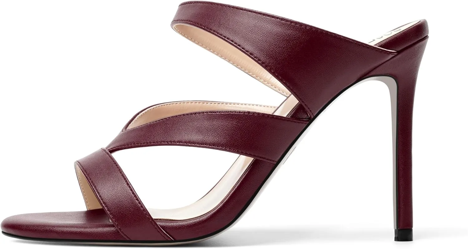 ROSERWISH Womens Night Club Open Toe Fashion Sexy Matte Slip On Stiletto High Heel Heeled Sandals 4 Inch