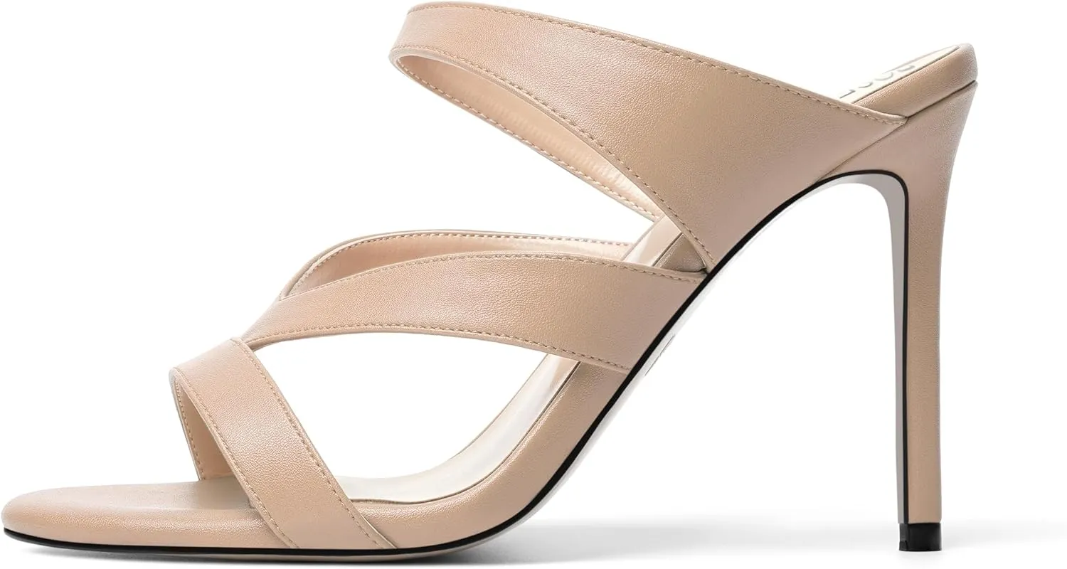 ROSERWISH Womens Night Club Open Toe Fashion Sexy Matte Slip On Stiletto High Heel Heeled Sandals 4 Inch
