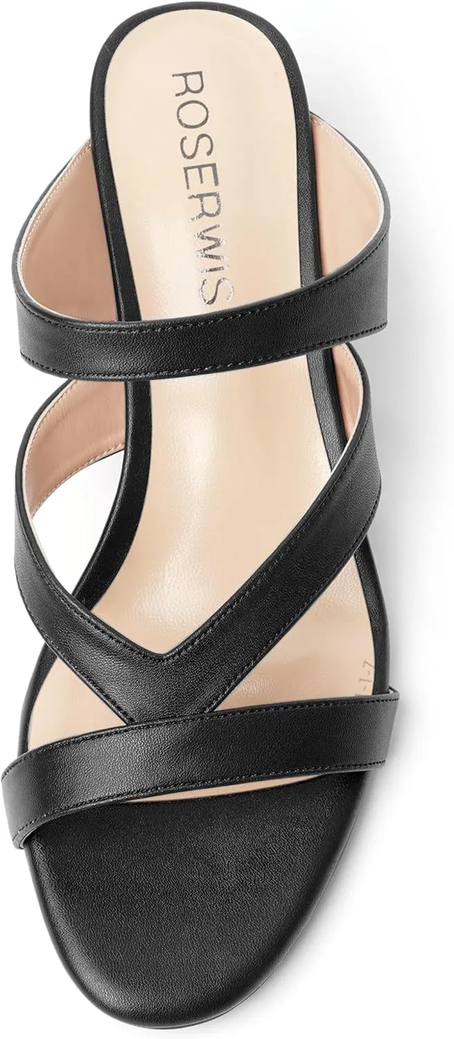 ROSERWISH Womens Night Club Open Toe Fashion Sexy Matte Slip On Stiletto High Heel Heeled Sandals 4 Inch