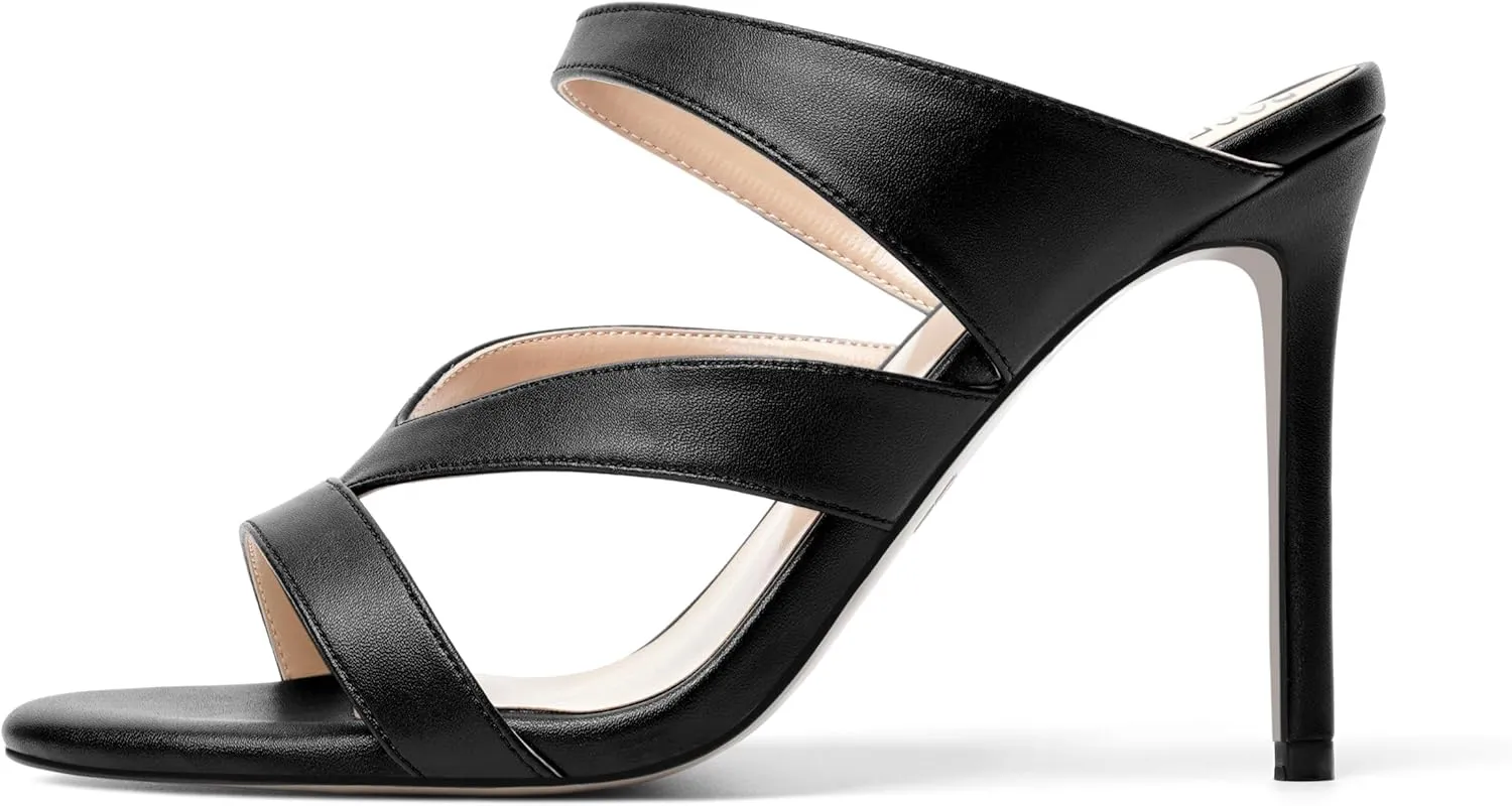 ROSERWISH Womens Night Club Open Toe Fashion Sexy Matte Slip On Stiletto High Heel Heeled Sandals 4 Inch