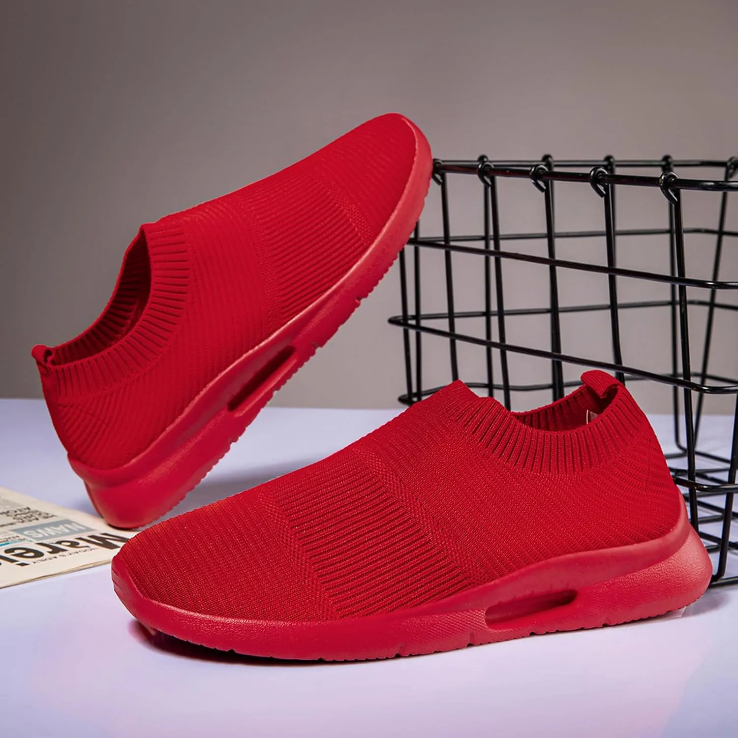 Running Shoes for Men Tennis Slip On Sneakers Breathable Fashion Mesh