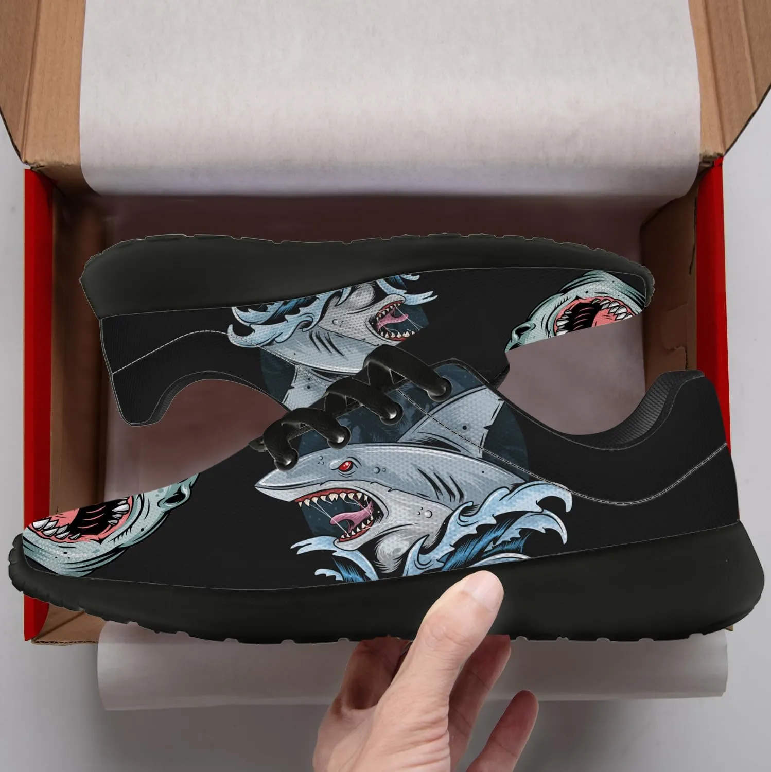 Running Shoes for Men Women Shark Shoes Blue Tennis Shoes Gifts for Women Men