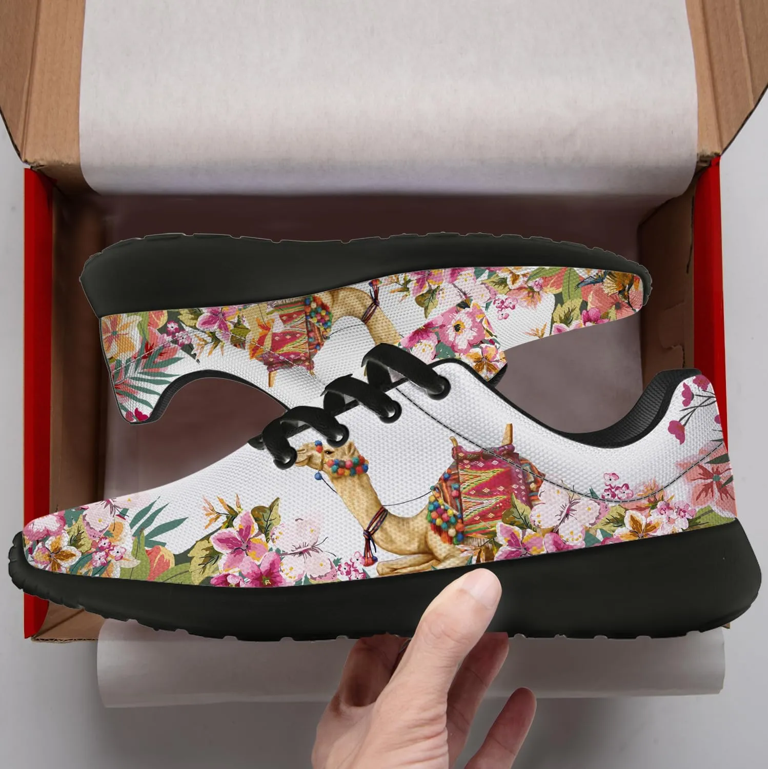 Running Shoes for Women Men Cute Camel Shoes Walking Sneakers Desert Animal Print Tennis Shoes Gifts for Women Men