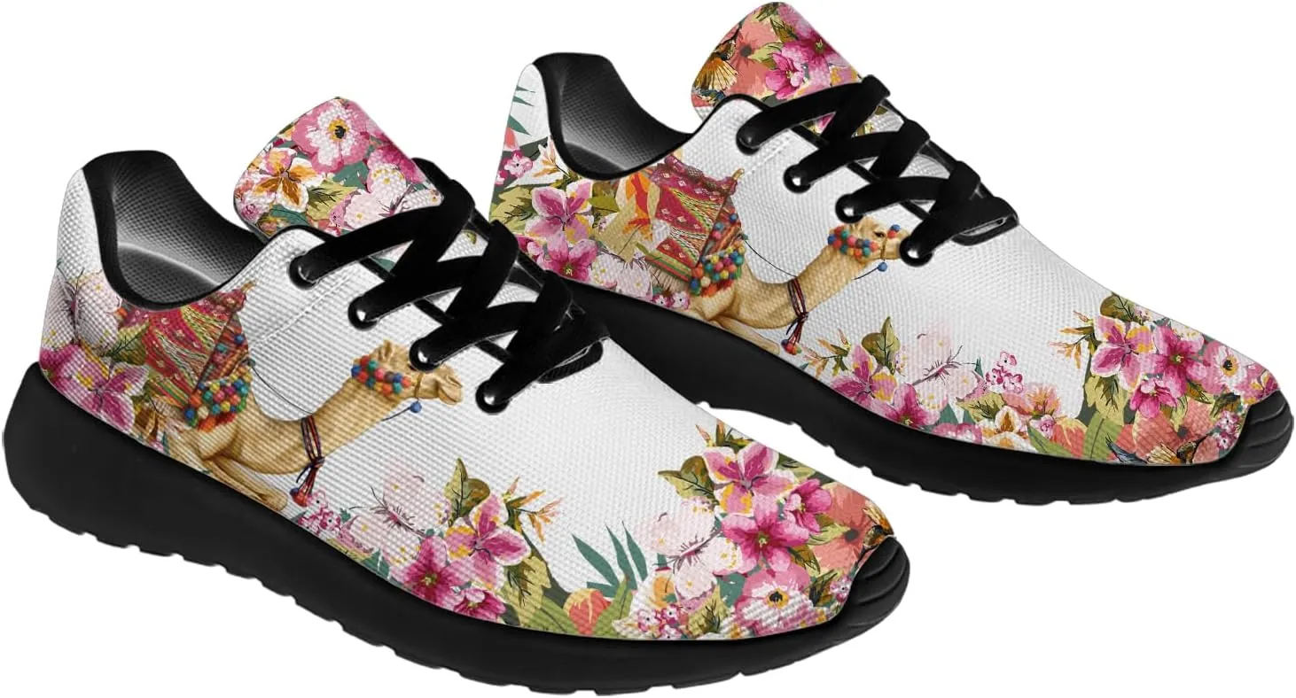 Running Shoes for Women Men Cute Camel Shoes Walking Sneakers Desert Animal Print Tennis Shoes Gifts for Women Men