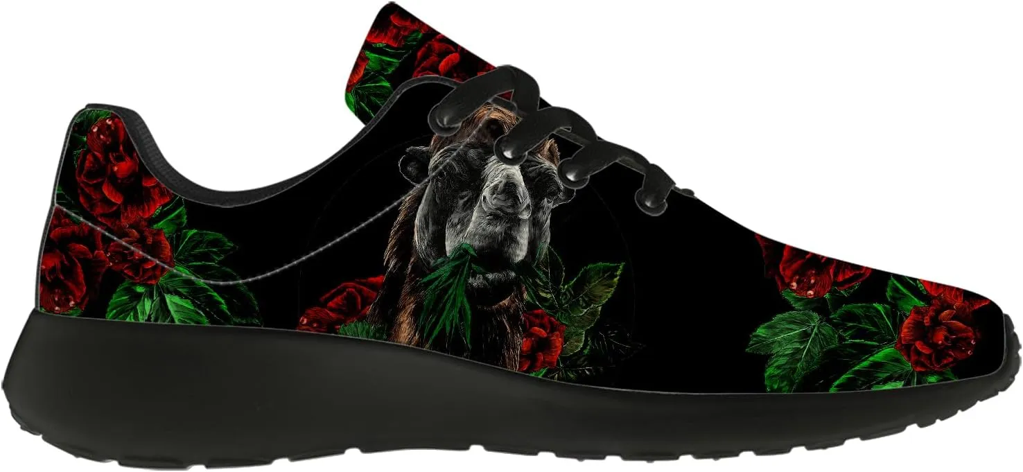 Running Shoes for Women Men Cute Camel Shoes Walking Sneakers Desert Animal Print Tennis Shoes Gifts for Women Men