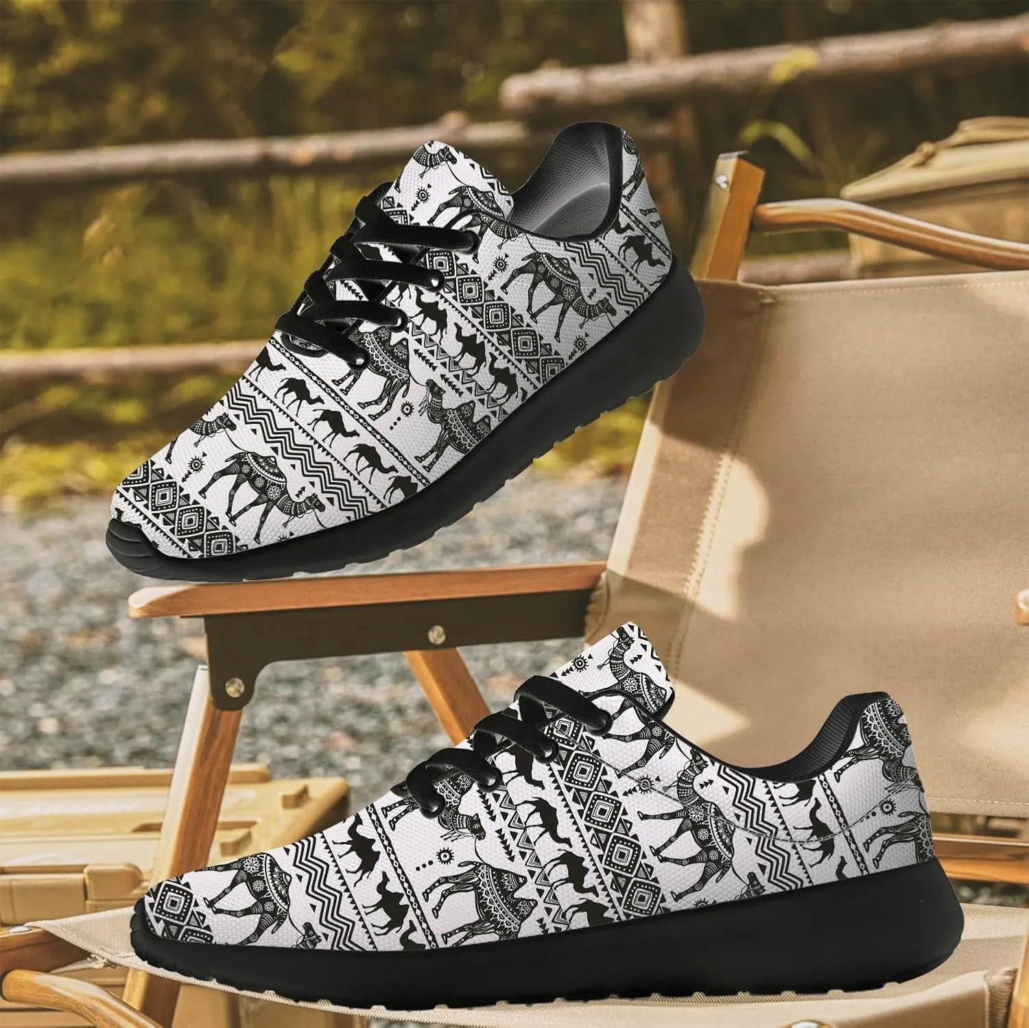 Running Shoes for Women Men Cute Camel Shoes Walking Sneakers Desert Animal Print Tennis Shoes Gifts for Women Men