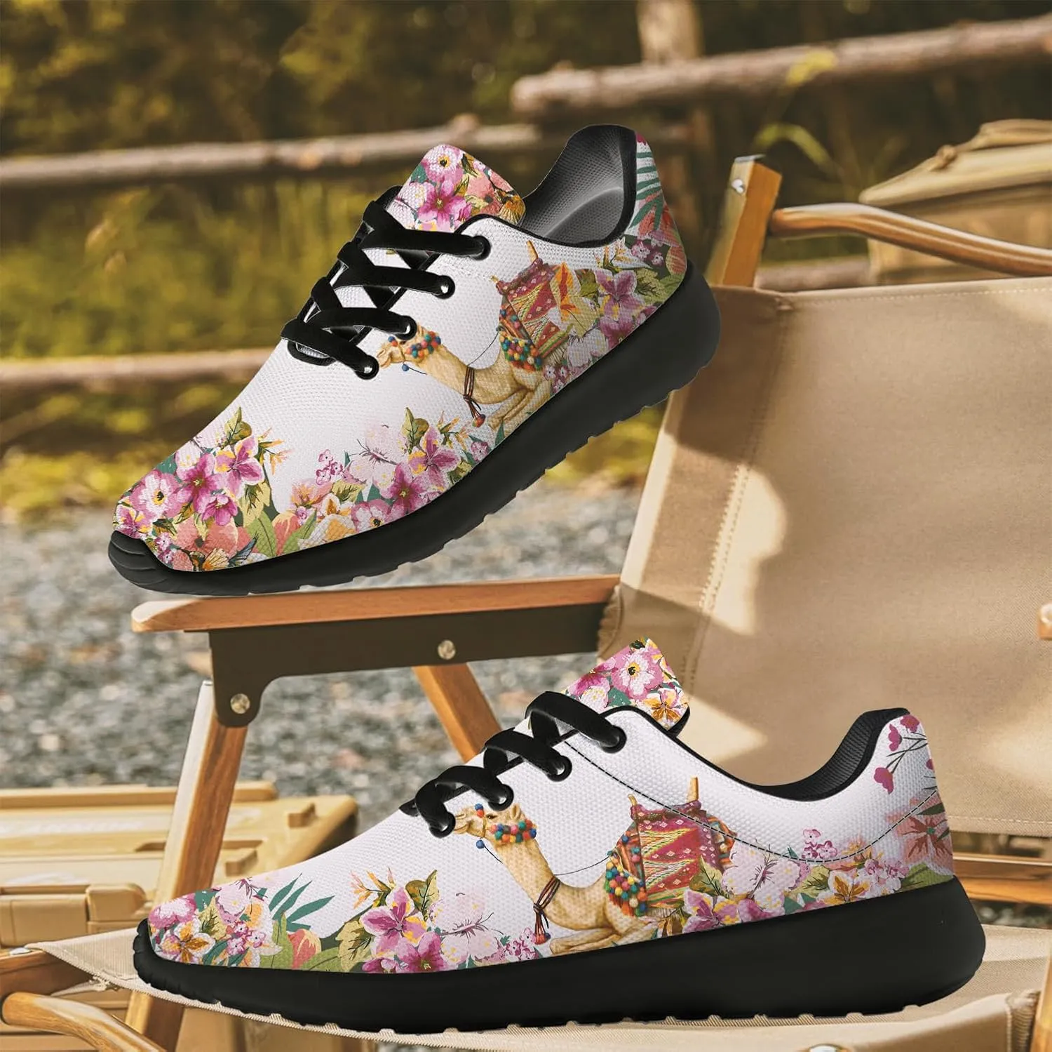 Running Shoes for Women Men Cute Camel Shoes Walking Sneakers Desert Animal Print Tennis Shoes Gifts for Women Men