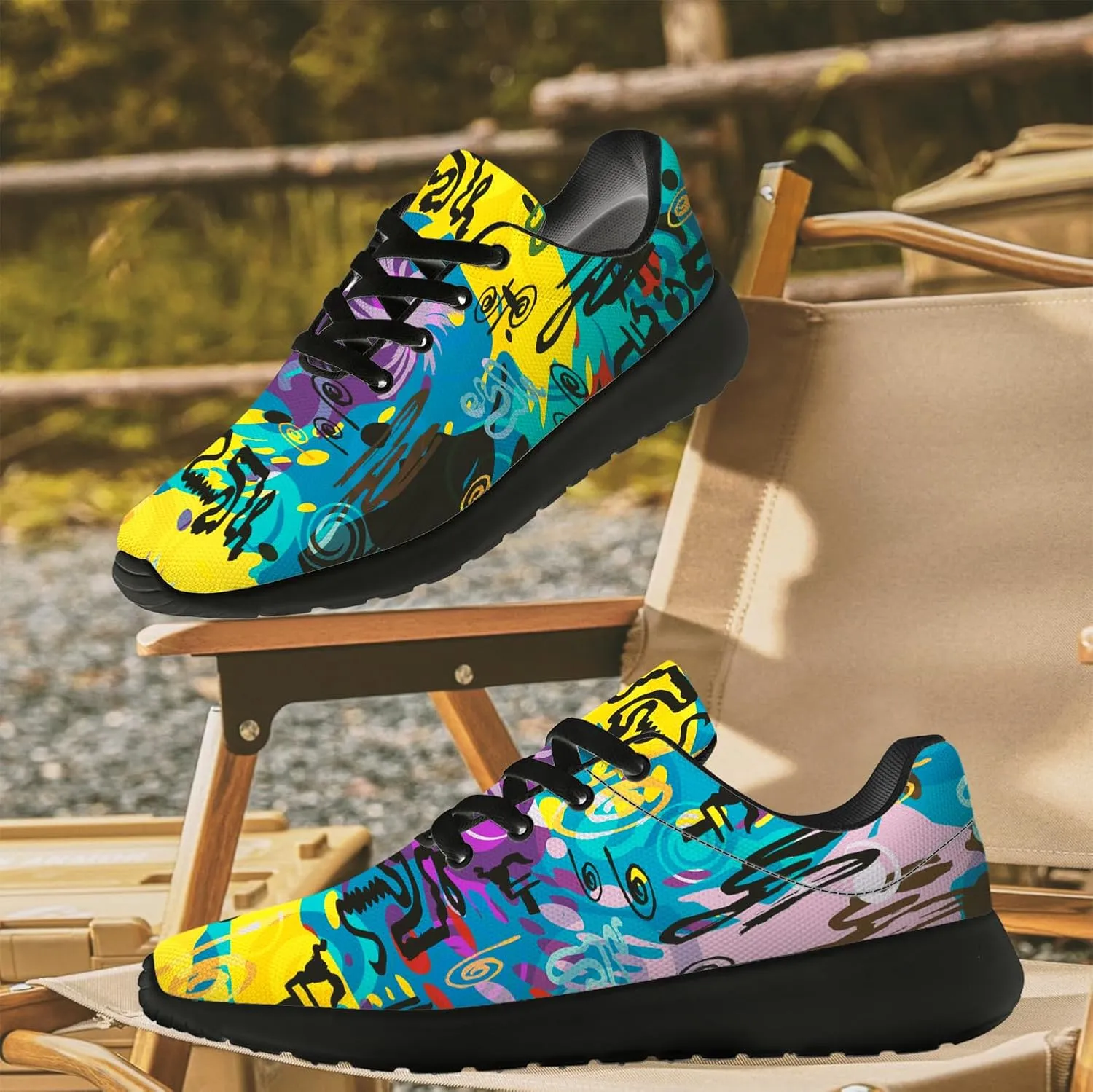 Running Shoes for Women Men Graffiti Print Shoes Tennis Sneakers Gifts for Women Men