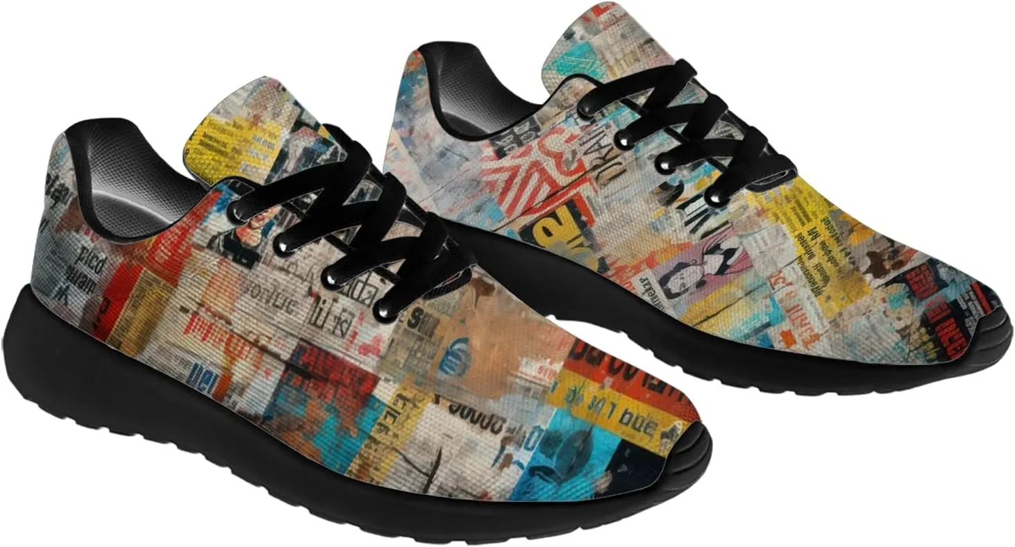 Running Shoes for Women Men Graffiti Print Shoes Tennis Sneakers Gifts for Women Men