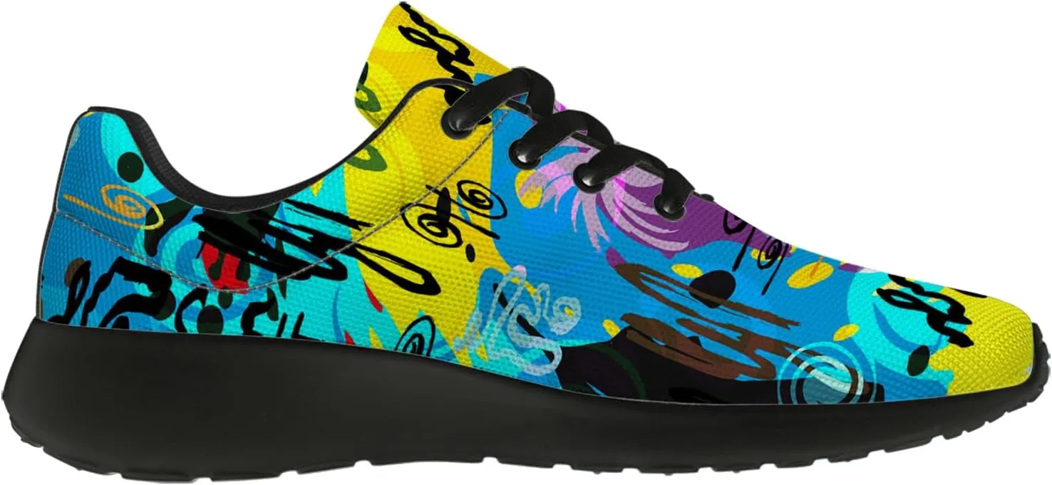 Running Shoes for Women Men Graffiti Print Shoes Tennis Sneakers Gifts for Women Men