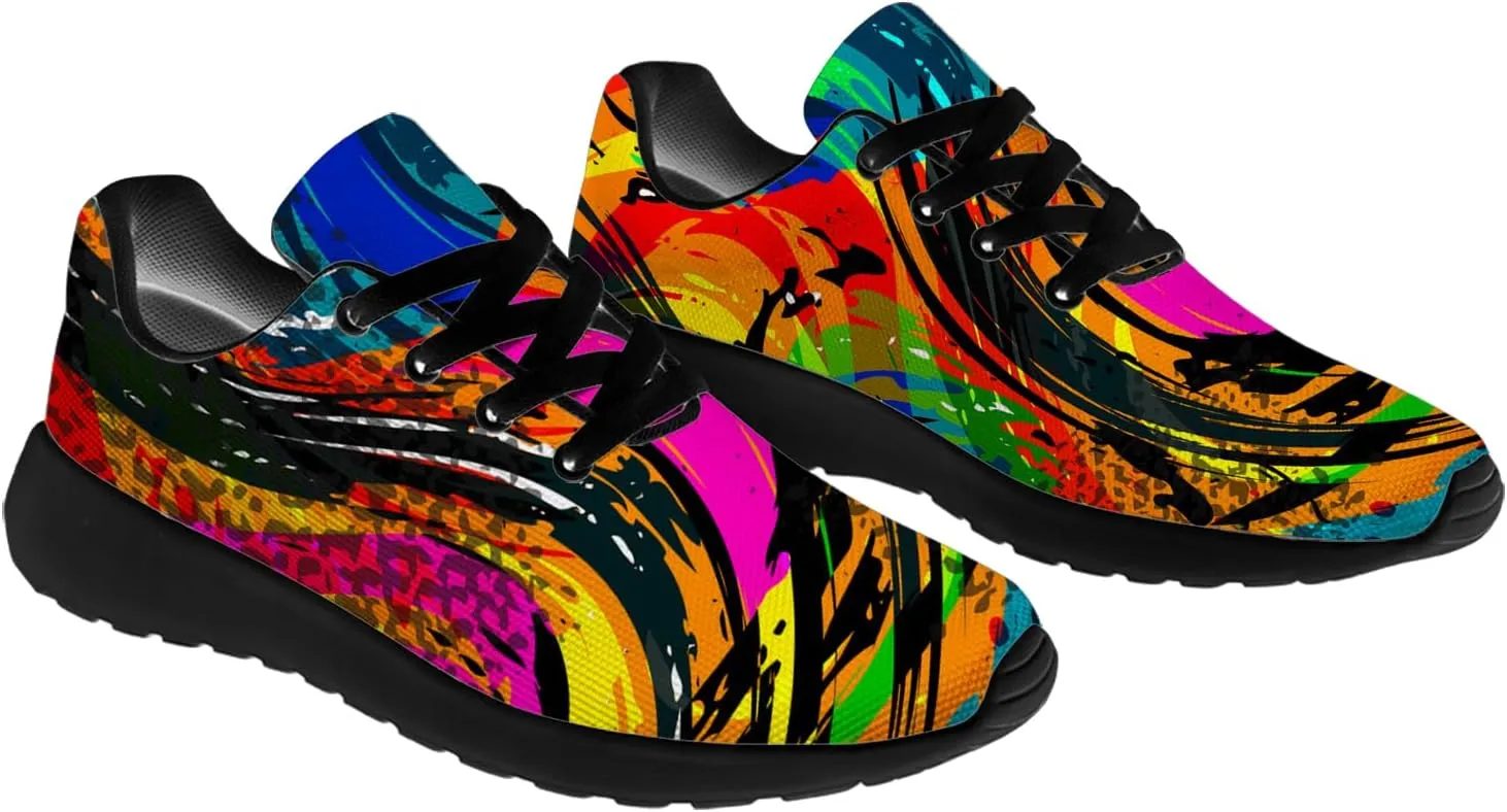Running Shoes for Women Men Graffiti Print Shoes Tennis Sneakers Gifts for Women Men